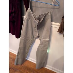 Cache Silver gray leather pants, size 12 boot cut vintage